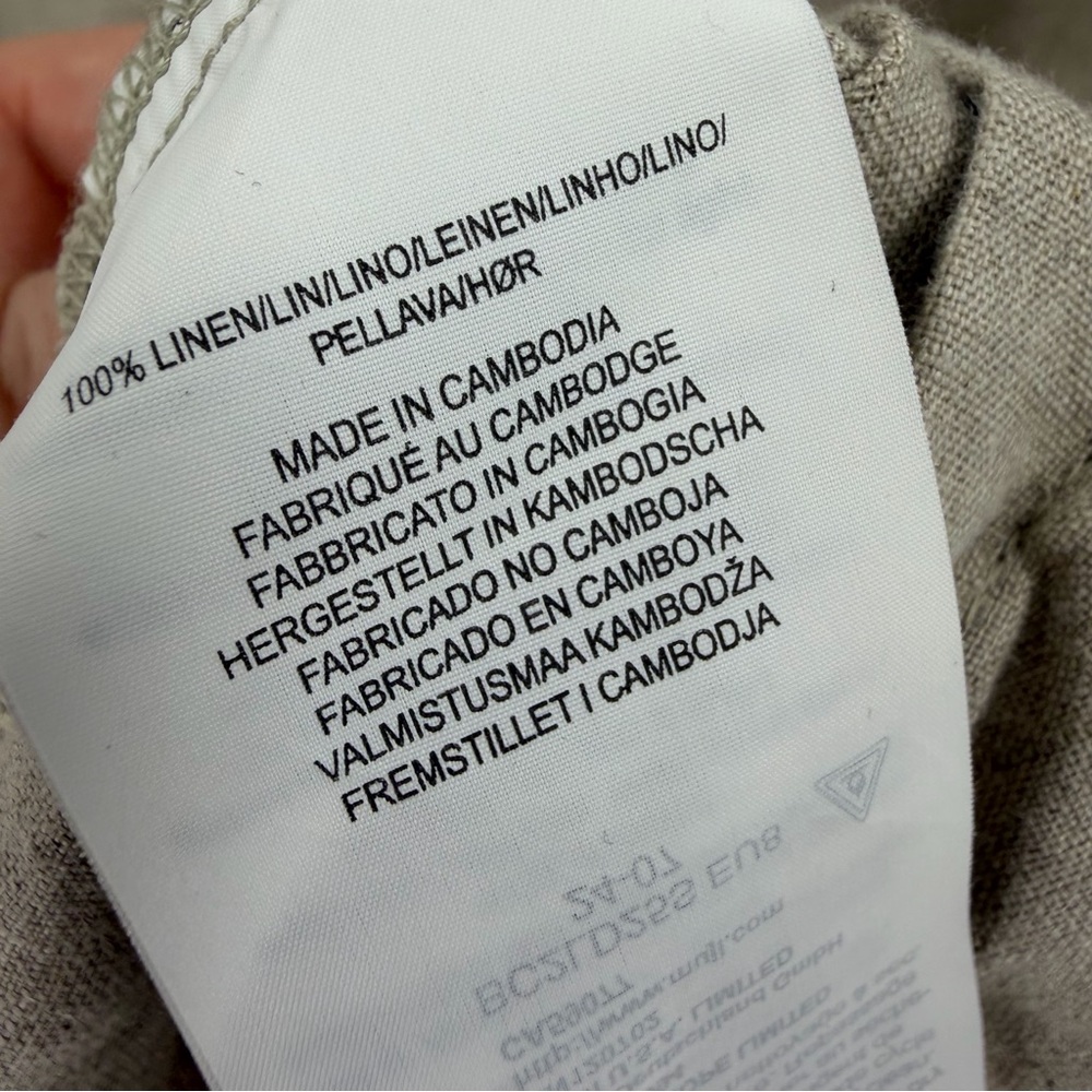 MUJI Linen Washed Long Sleeve Shirt Dress Natural Color L Minimalist Sustainable - Picture 6 of 9
